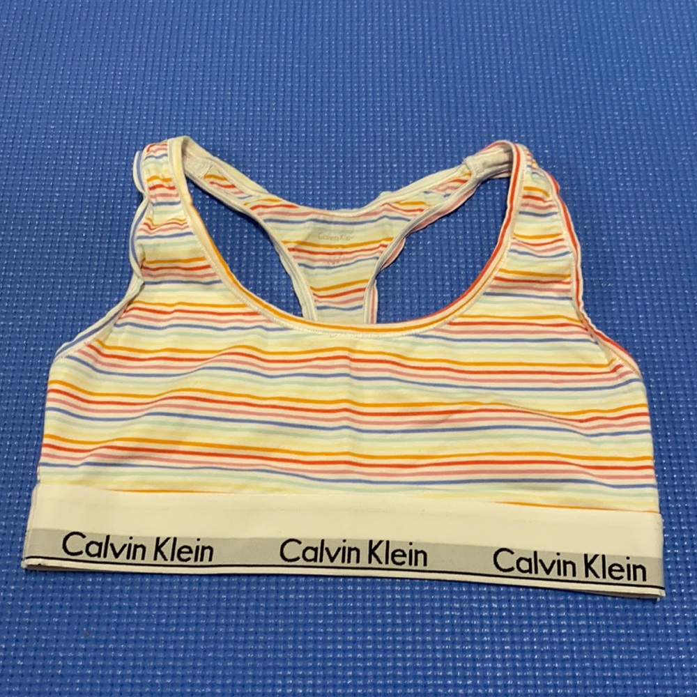 Calvin Klein striped lounge bra top medium